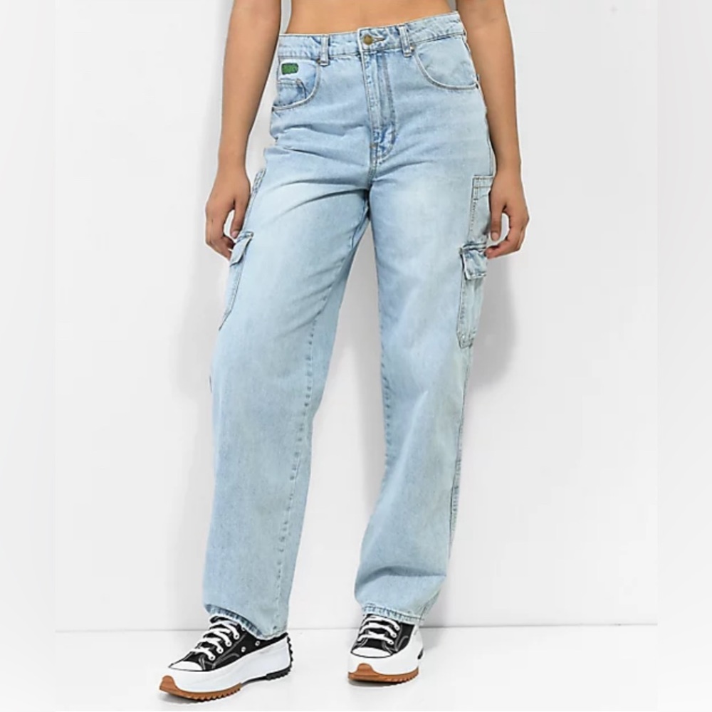 Empyre Tori Light Blue Wash Cargo Skate Jeans